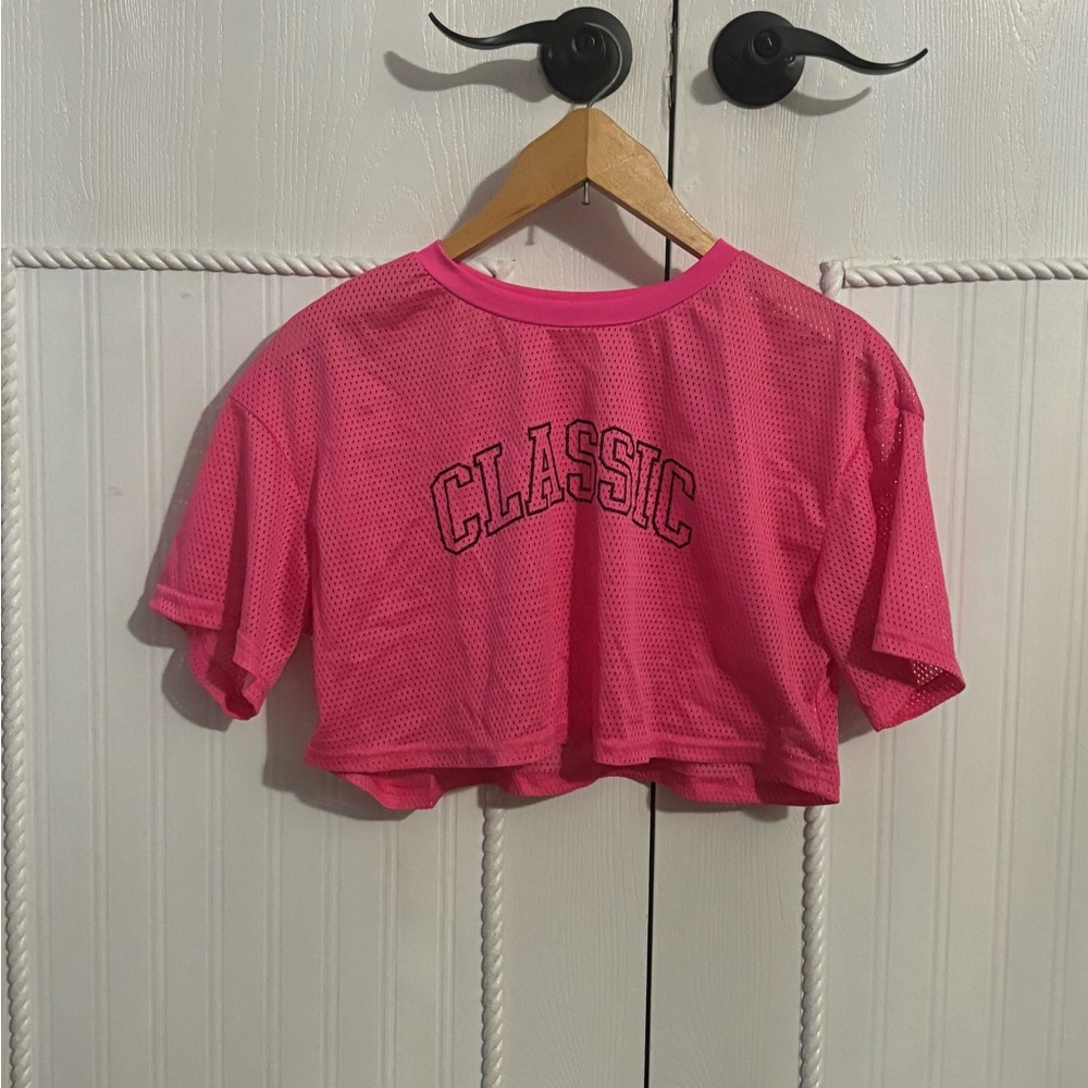 Pink Crop Top - Gym Workout Top